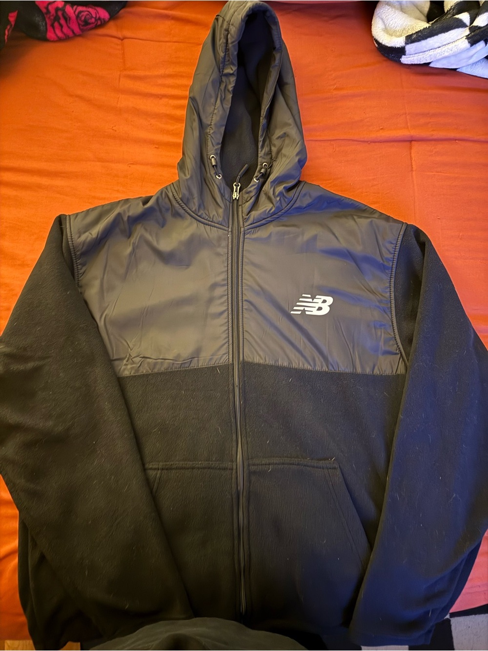 New Balance Black Hooded Zip-Up Performance Jacket
